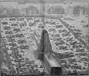 Erecting the Ancient Egyptian Obelisk in St. Peter